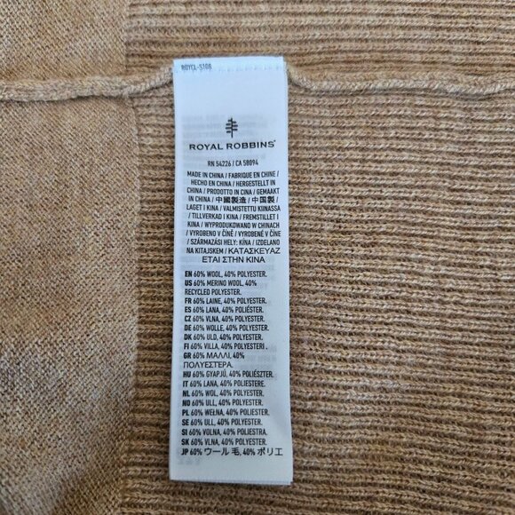 Royal Robbins Women's Wool Blend Camel Brown Textured Knit Sweater Small - Picture 15 of 16